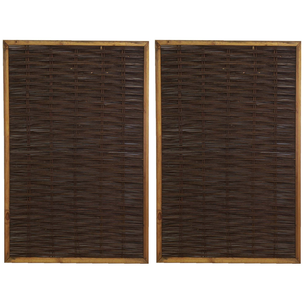 Claustra en pin naturel et osier naturel lot de 2