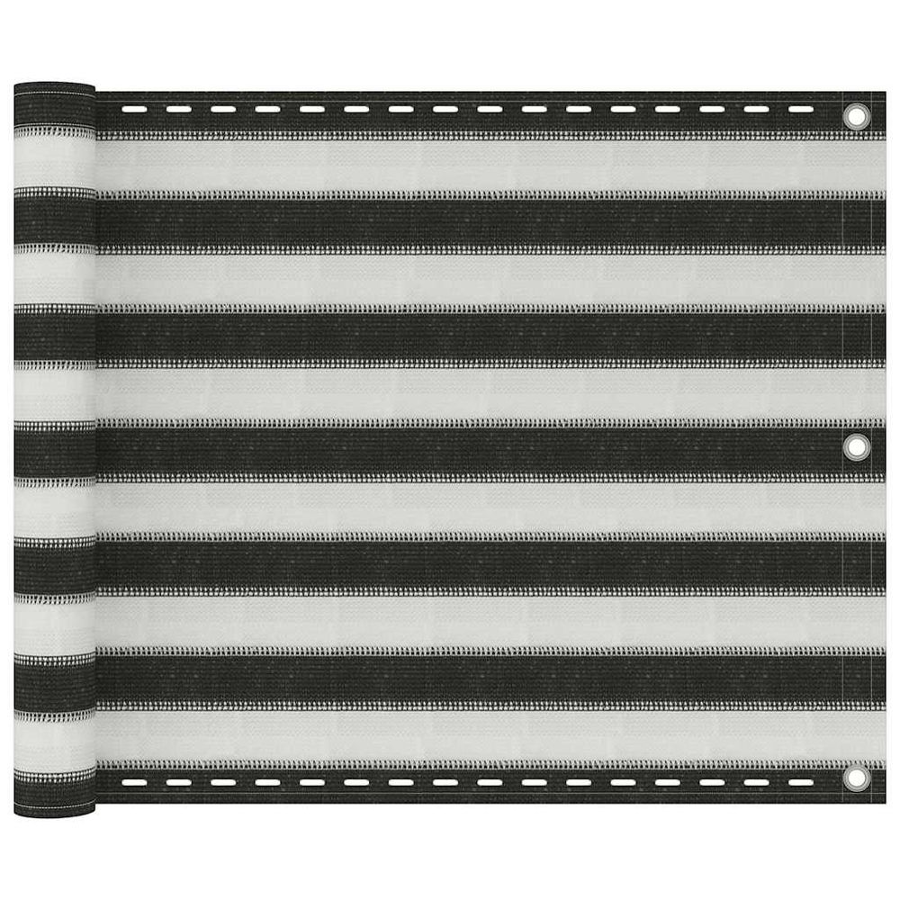 Écran de balcon en pehd 75 x 600 cm anthracite et blanc