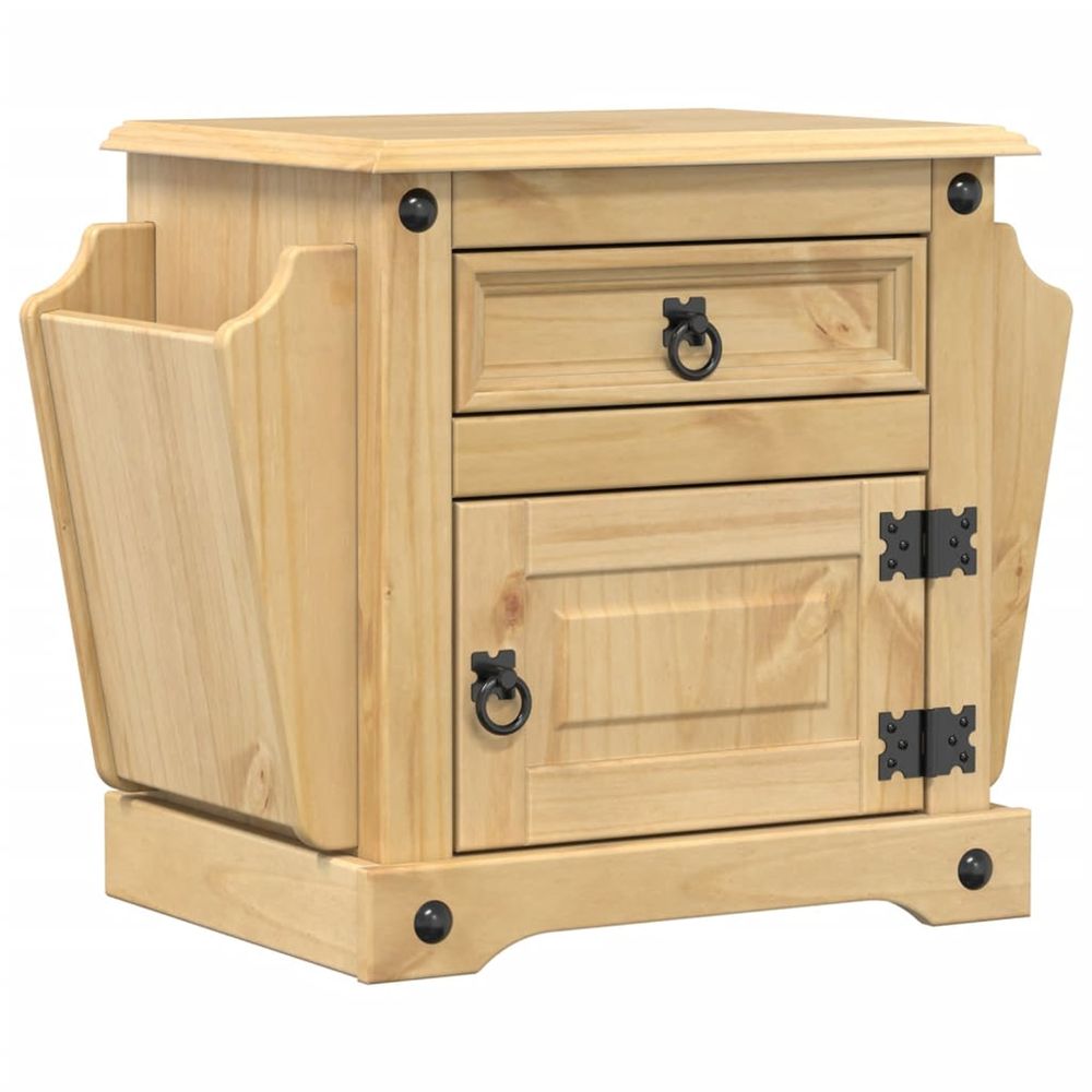 Table de chevet corona 45x35x47,5 cm bois de pin massif