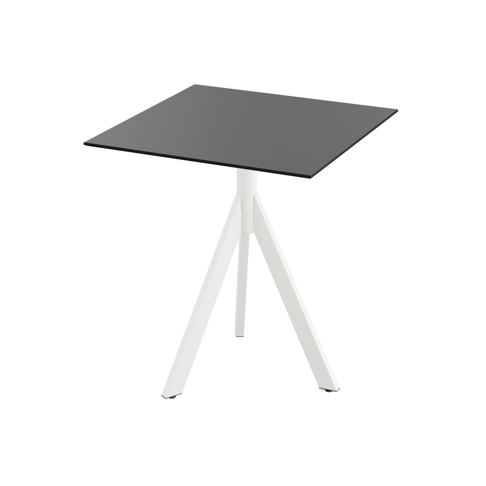 Table de bistrot infinity tripod avec piètement blanc et plateau hpl 70 x 70 cm - veba