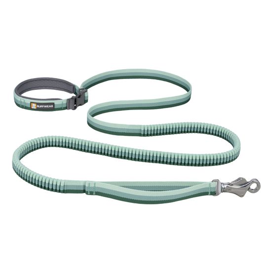 Laisse de course pour chien en sangle extensible réglable, roamer™. Couleur: river rock green (sauge), taille: m (5.5'-7')
