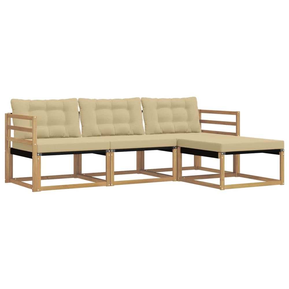 Ensemble de canapés d'extérieur 4 pc blanc et beige