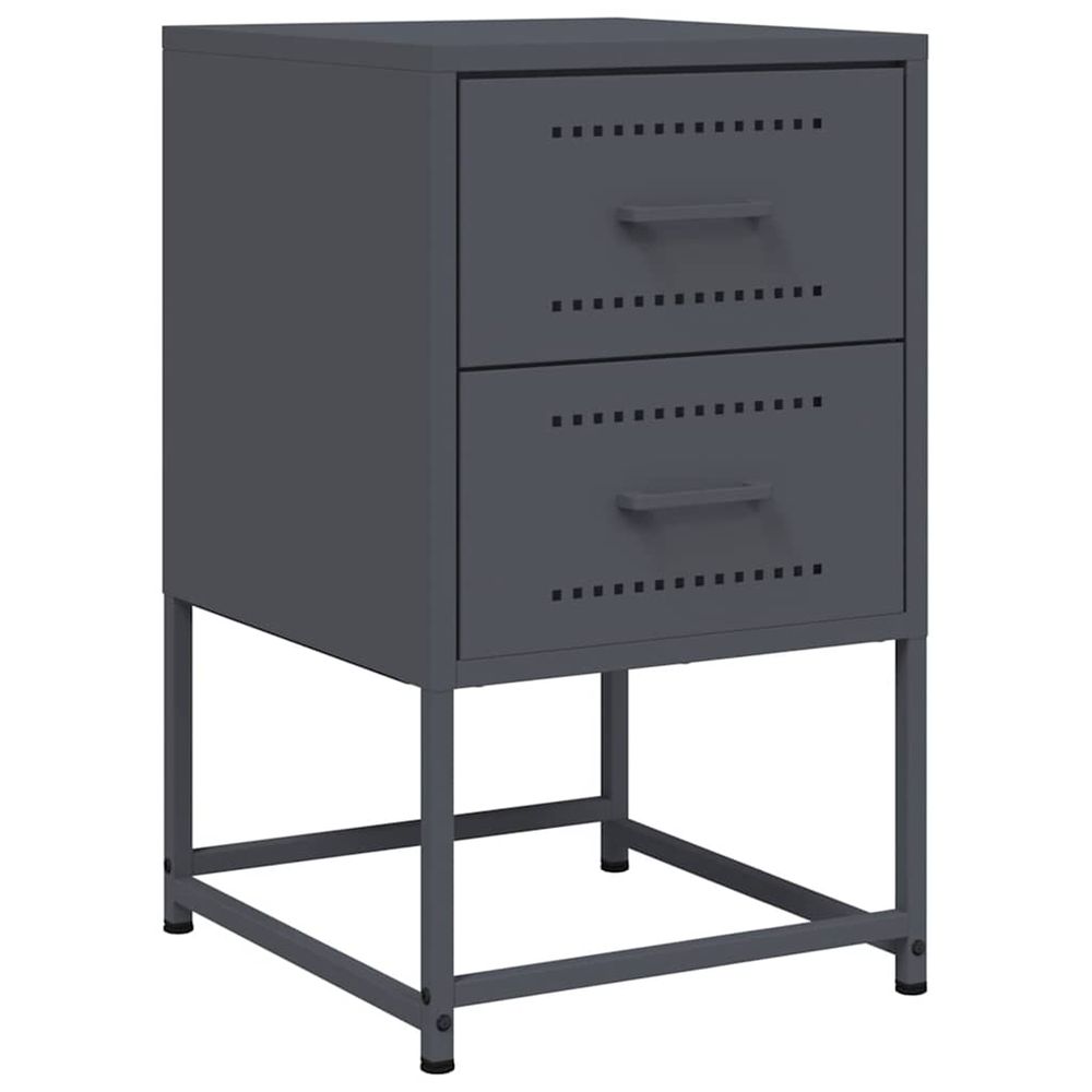 Table de chevet anthracite 36x39x60,5 cm acier