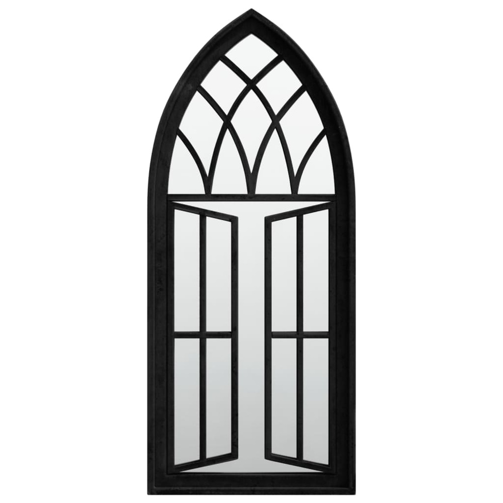 Miroir de jardin noir 70x30 cm fer pour utilisation extérieure