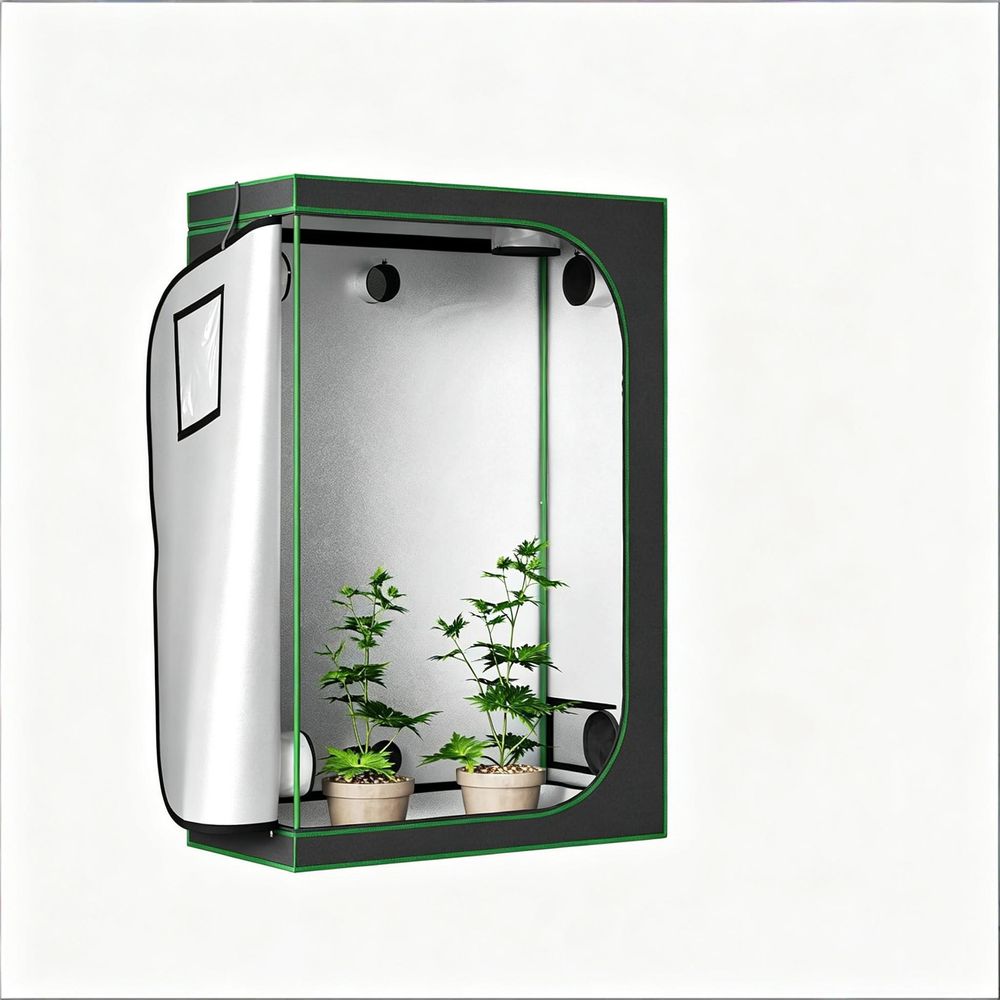 Chambre de culture tissu oxford plantes intérieur culture hydroponique 60x120x180cm noir - comfortxl outdoor living