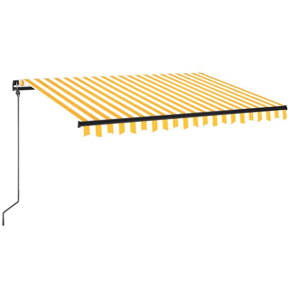 Auvent manuel rétractable avec led 350x250 cm jaune et blanc