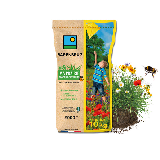 Barenbrug - prairie vivace - facile à installer - entretien réduit - refuge naturel animaux - 10kg