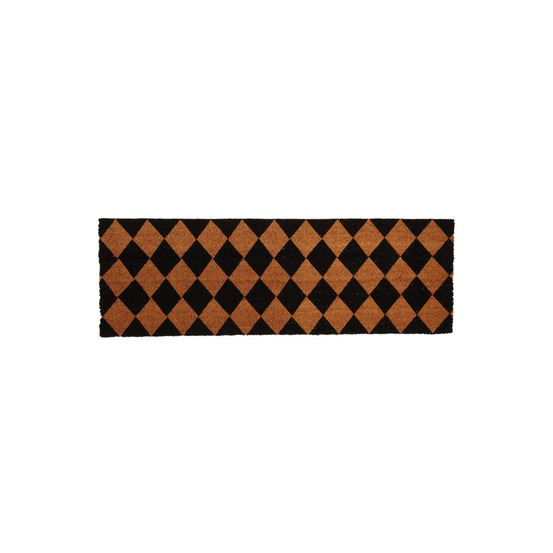 Paillasson grande taille en coco 120 x 40 cm damier