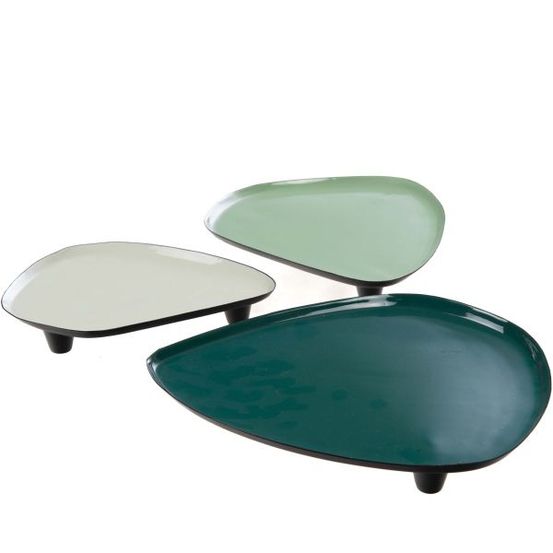 Plateaux en métal coloré altitude (lot de 3)