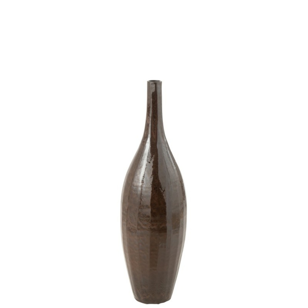 Vase haut en céramique marron 26x26x93 cm