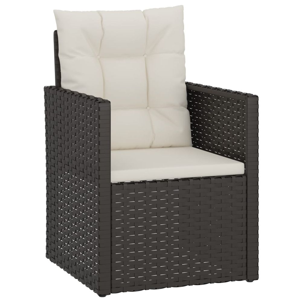 Fauteuil de jardin avec coussins noir résine tressée