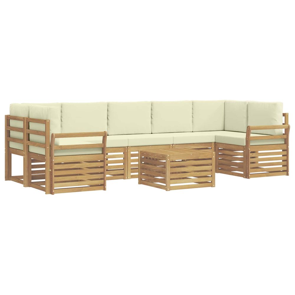 Ensemble de canapés d'extérieur 8 pc blanc et crème polyester