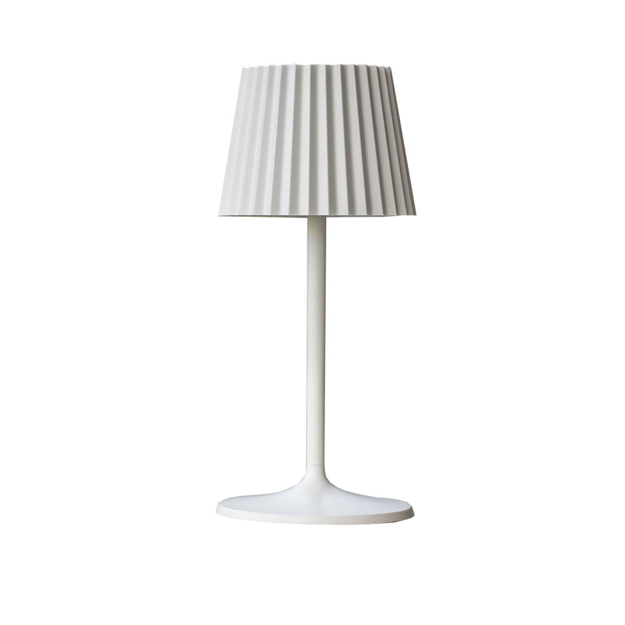 Lampe de table sans fil led abby white blanc aluminium h30cm