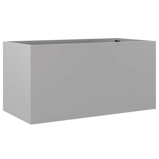 Jardinière argenté 62x30x29 cm acier galvanisé