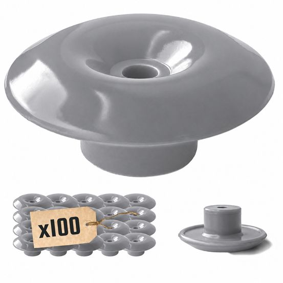 Lot de 100 crochets champignons pour bâche - gris - tecplast - cc100