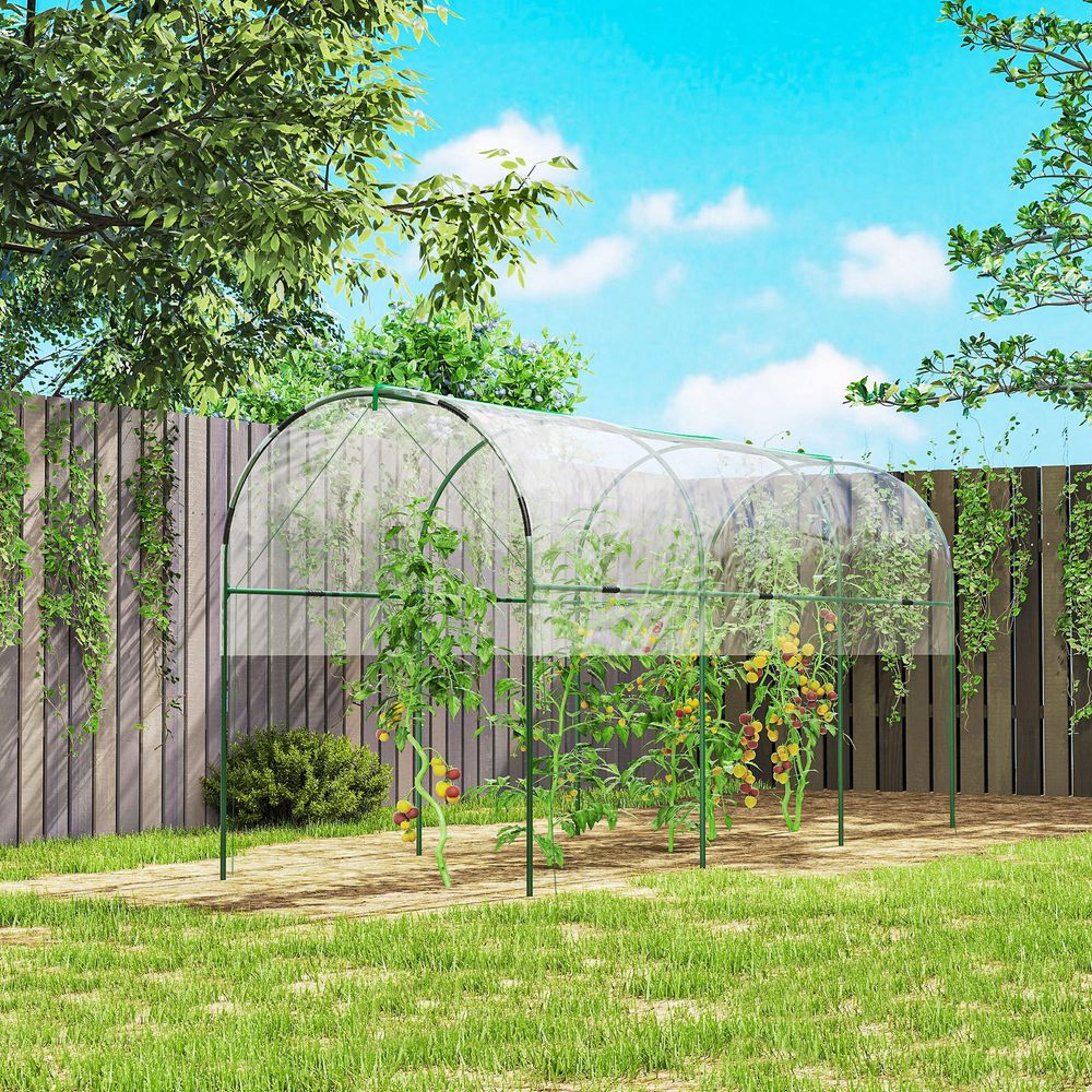 Serre tunnel jardin acier pvc 400 x 120 x 170 cm transparente pour tomates protection - comfortxl outdoor living