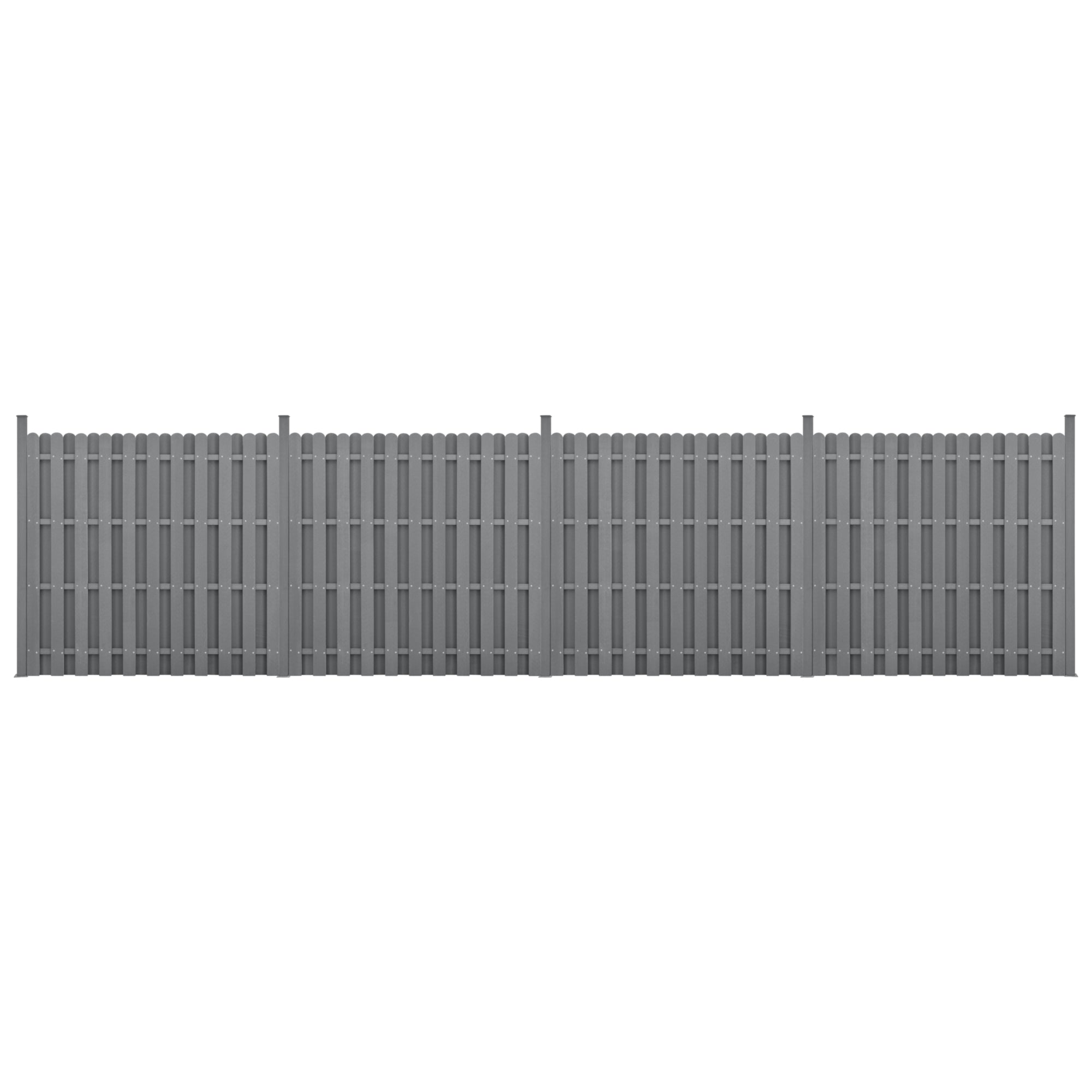 Kit de 4 clôtures barrière brise vue brise vent bois composite (wpc) gris 185 x 747 cm