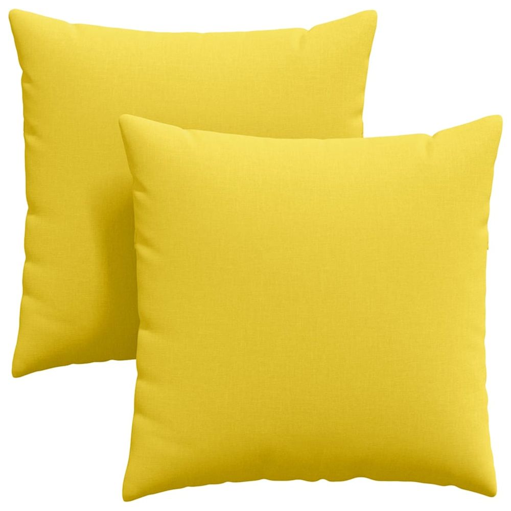 Coussins de canapé 2 pc tissu jaune clair 60 x 60 cm