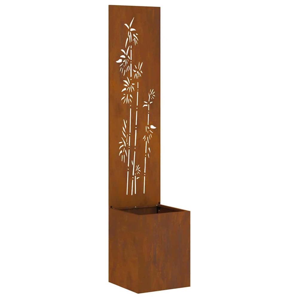 Écran de confidentialité de jardin floral rouillé 32 x 140 cm