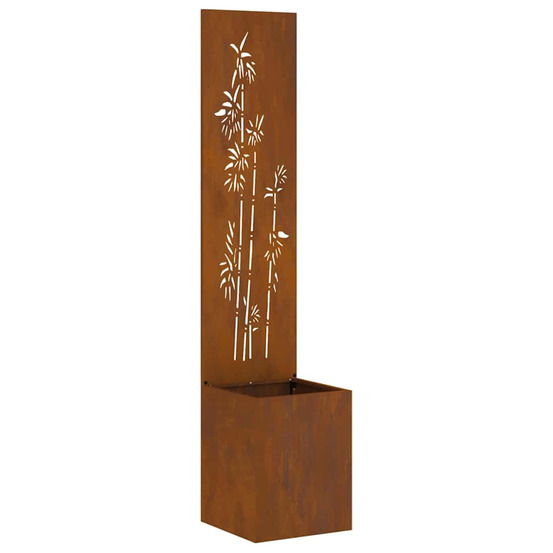 Écran de confidentialité de jardin floral rouillé 32 x 140 cm