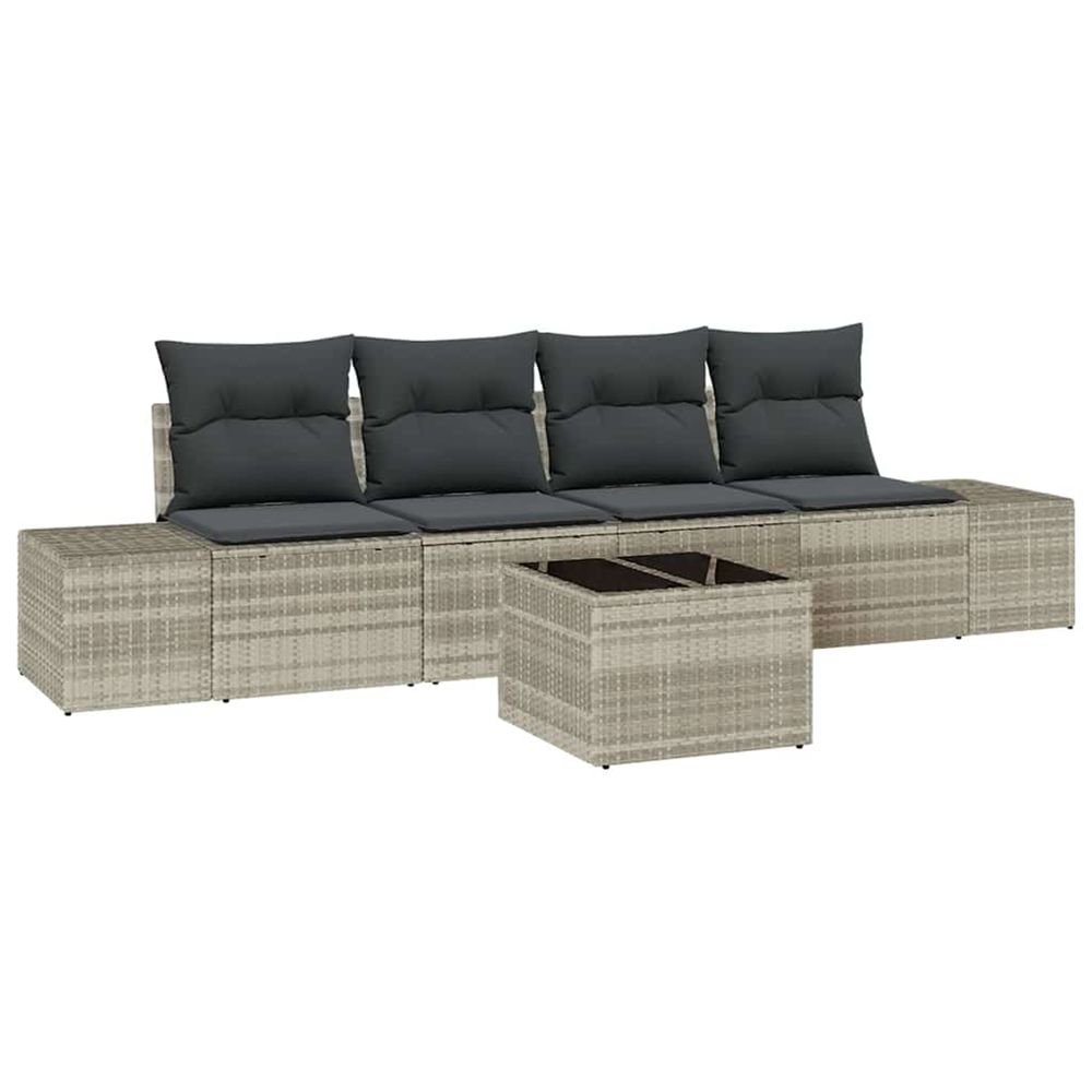 Ensemble de canapés 5 pc gris clair polyrotin