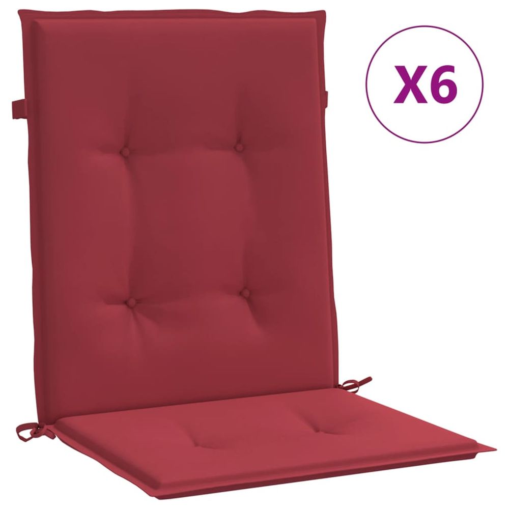 Coussins de chaise de jardin 6 pc tissu oxford bordeaux