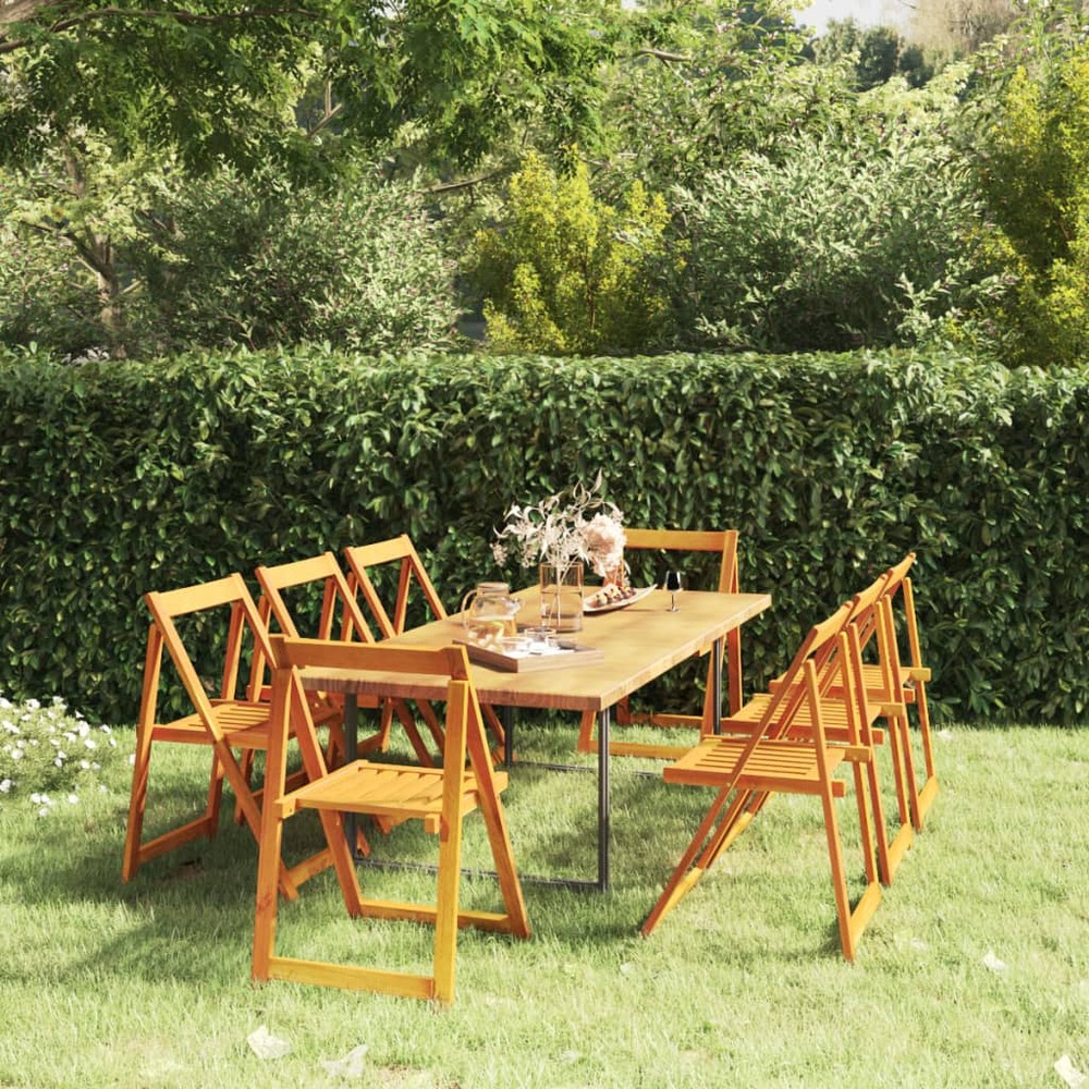 Chaises pliables de jardin lot de 8 bois d'acacia massif
