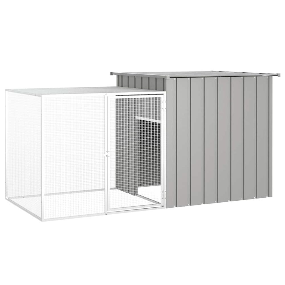 Cage pour poules gris 200x91x100 cm acier galvanisé