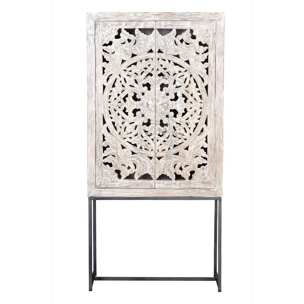 Armoire bois-fer blanc - poméline décoration d'autrefois