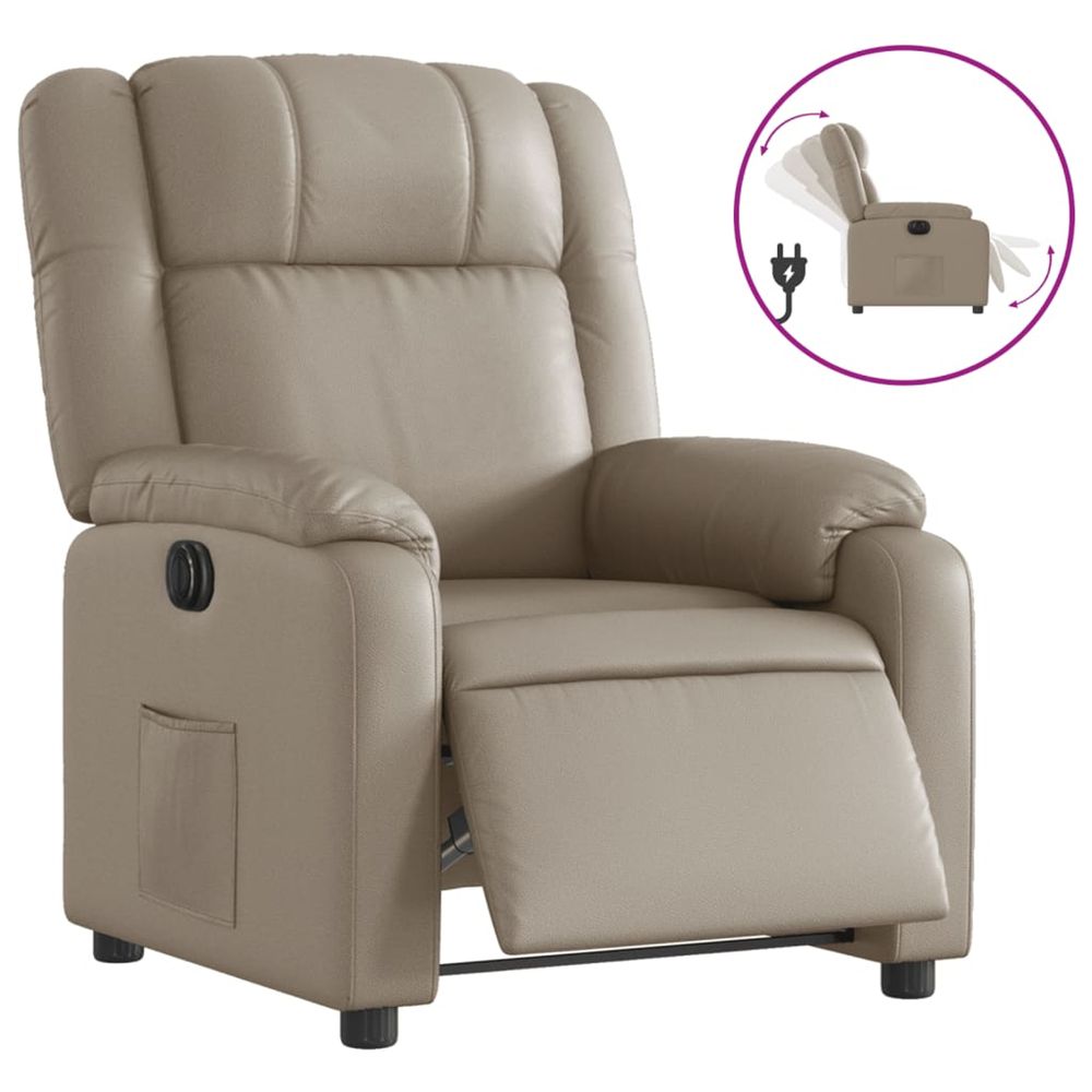 Fauteuil inclinable électrique cappuccino similicuir