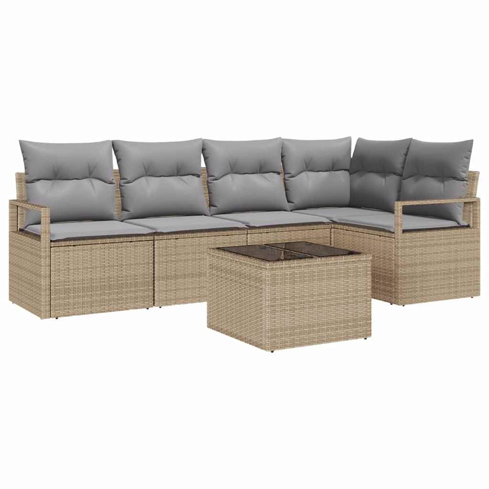 Ensemble de canapés 6 pc beige polyrotin