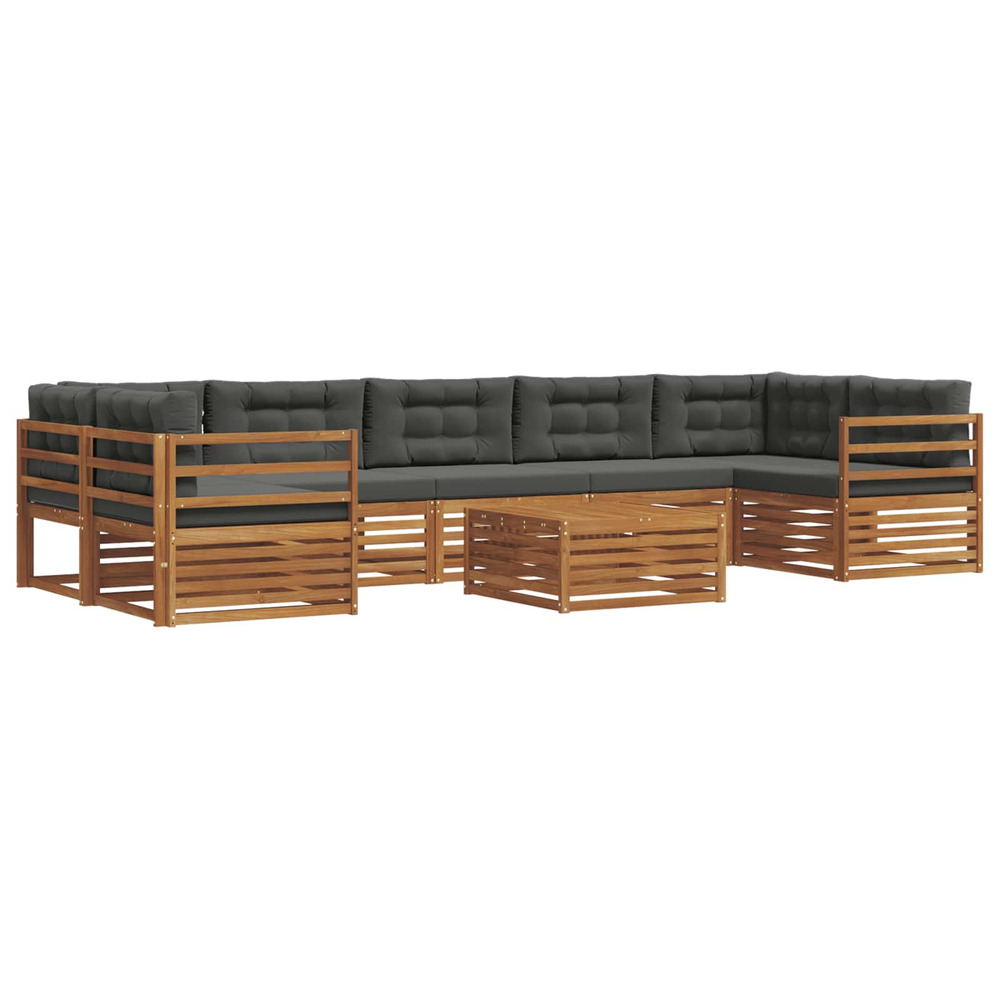 Ensemble de canapés d'extérieur 8 pcs naturel et anthracite