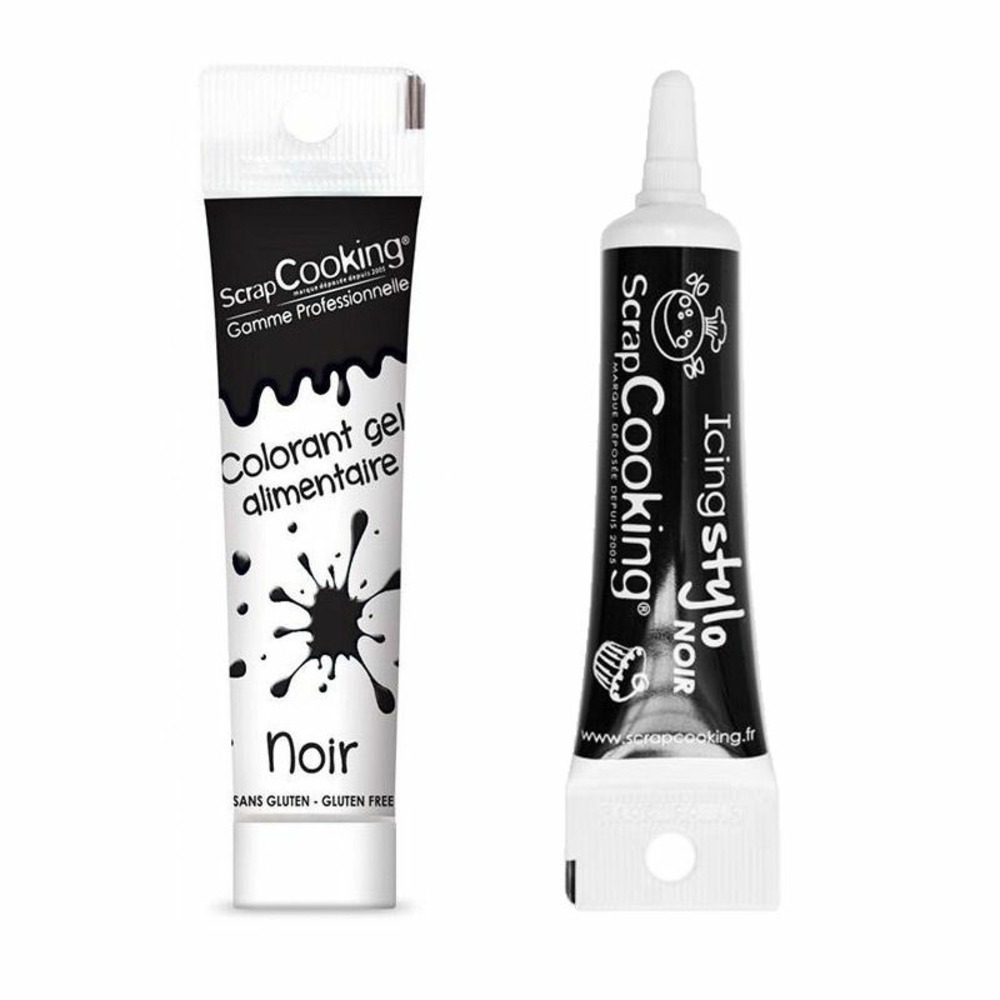 Gel colorant alimentaire noir 20 g + stylo glaçage noir