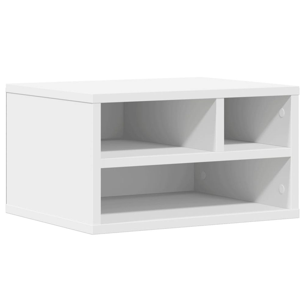 Support d'imprimante blanc 40x32x22,5 cm bois d'ingénierie