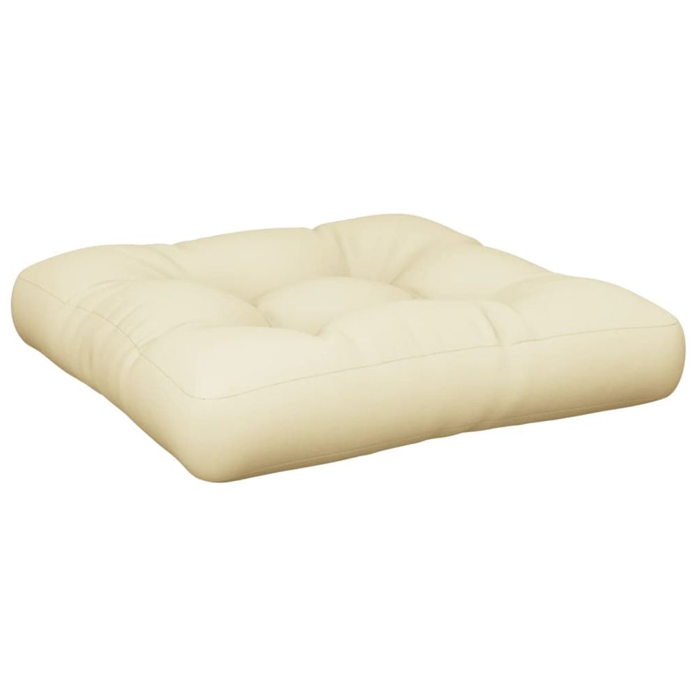 Coussin de palette crème 50x50x12 cm tissu