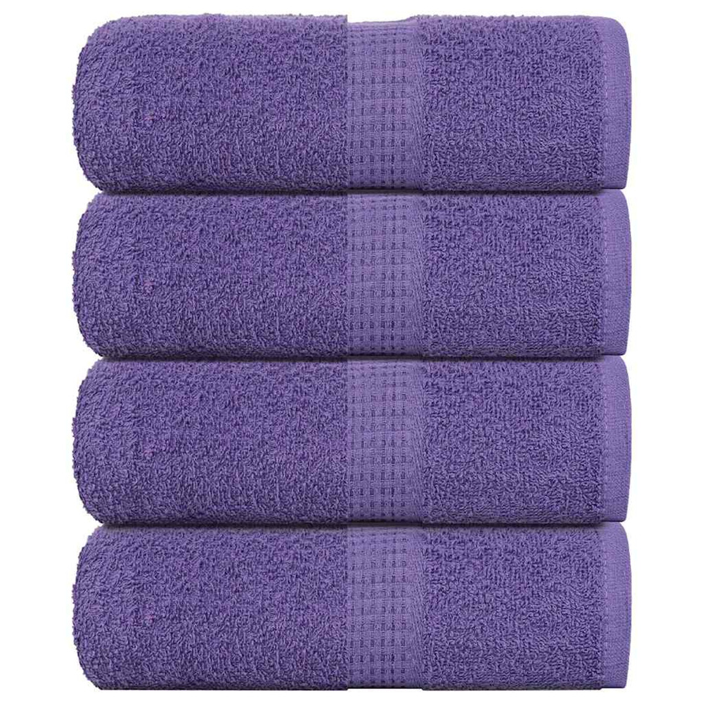 Serviettes de toilette 4 pièces frogn violet 30x30 cm 100 % coton