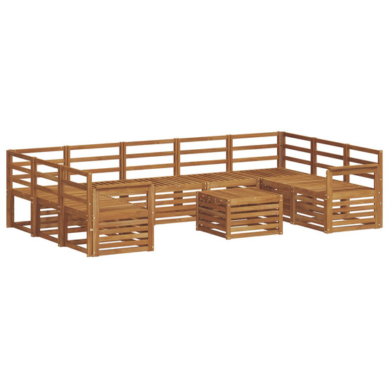 Ensembles de canapés 10 pcs naturel bois d'acacia massif