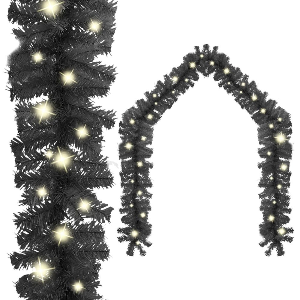 Guirlande de noël avec lumières led 10 m noir