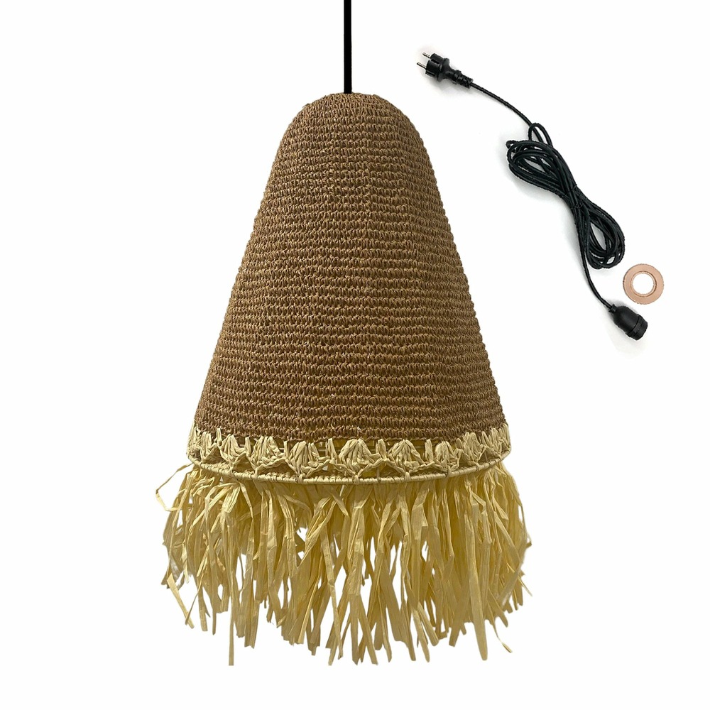 Suspension d'extérieur avec cable paloma beige herbe marine d40 cm