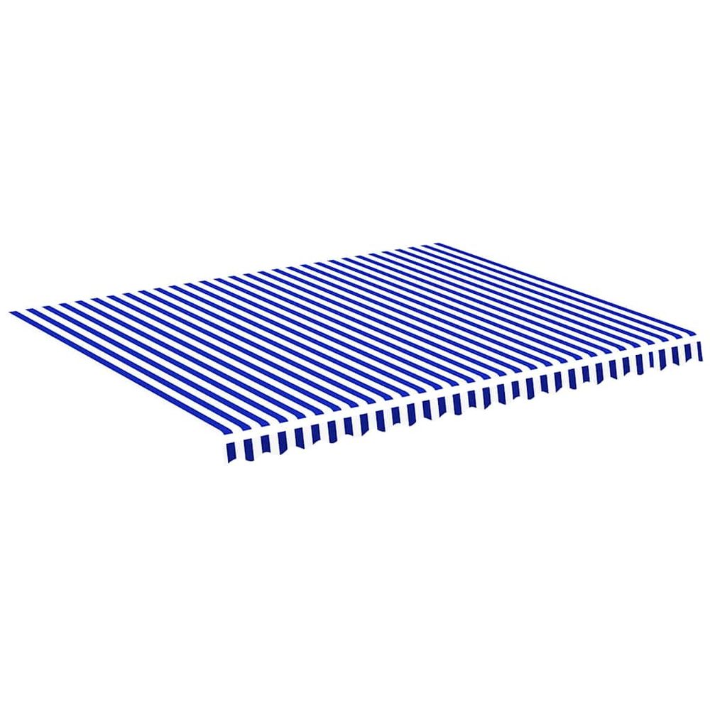 Tissu de remplacement pour auvent bleu et blanc 450x350 cm polyester