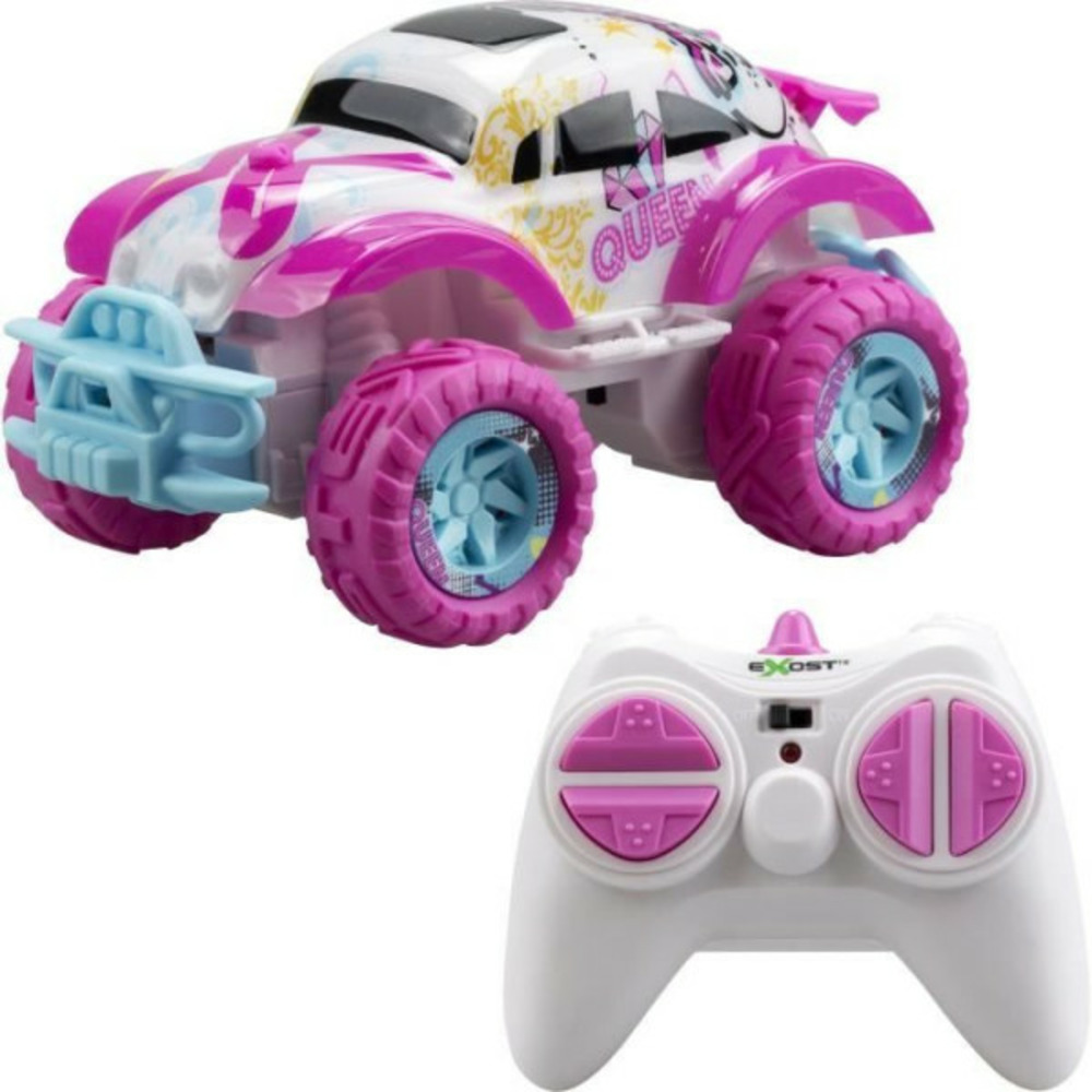 Voiture télécommandée tout-terrain rose exost mini pixie - format mini 14 cm - des 5 ans