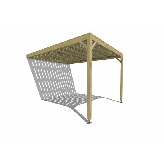 Pergola bois • 3m x 4m • adossée • sens largeur • platelage bois • livraison comprise