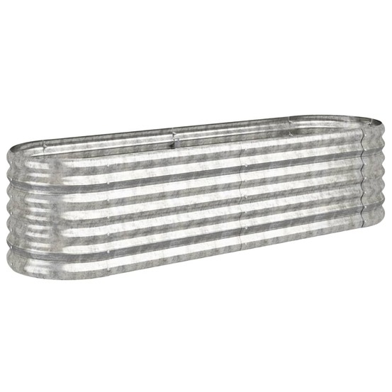 Lit surélevé de jardin acier galvanisé argenté