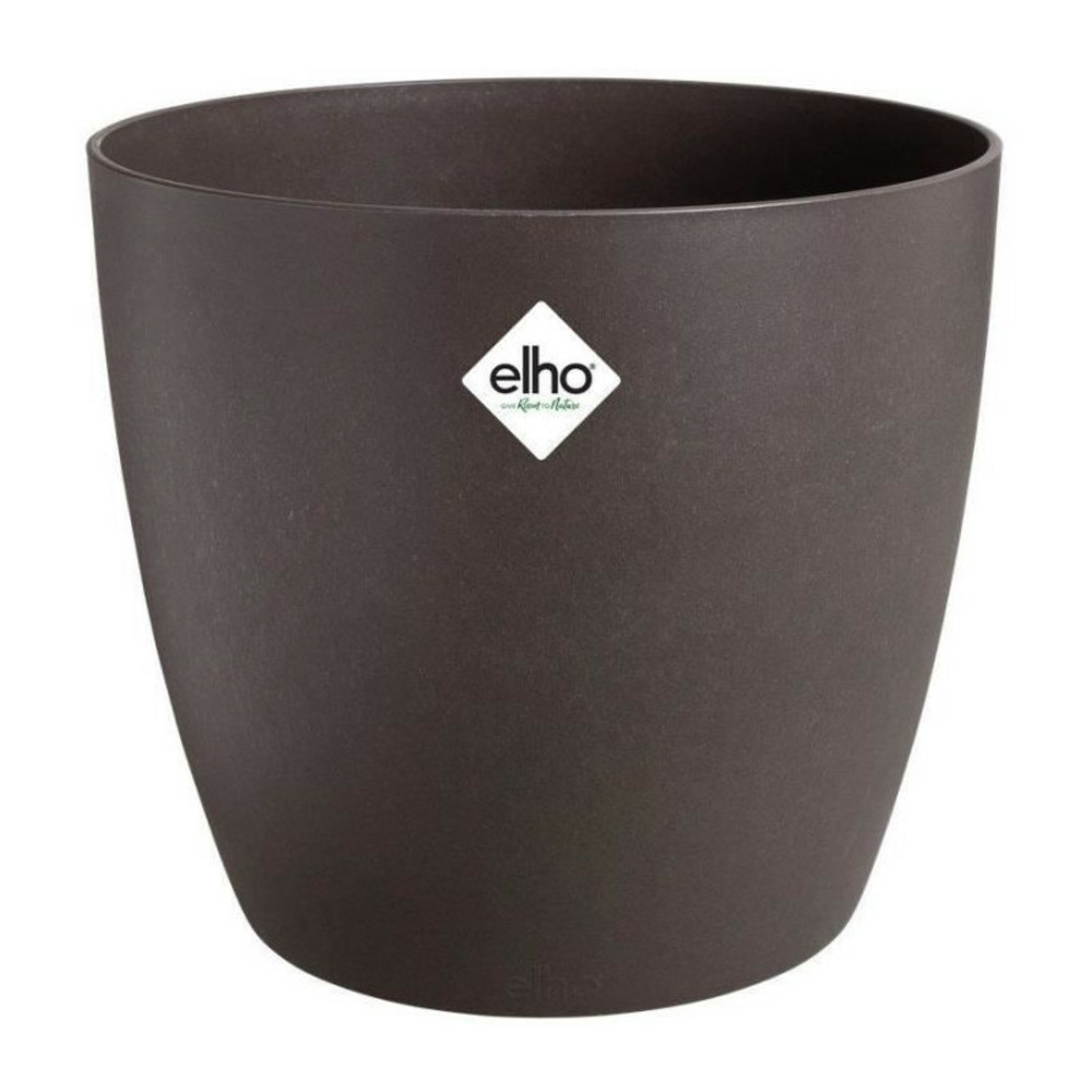 Elho lot de 3 pots de fleur rond the coffee collection - ø14xh12,6cm, ø16xh14,7cm, ø18xh16,8 cm - 7 l - marron