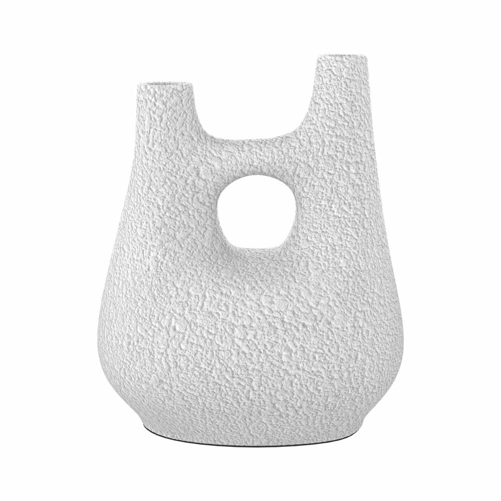 Cruz-vase décoratif blanc en terre cuite h42cm