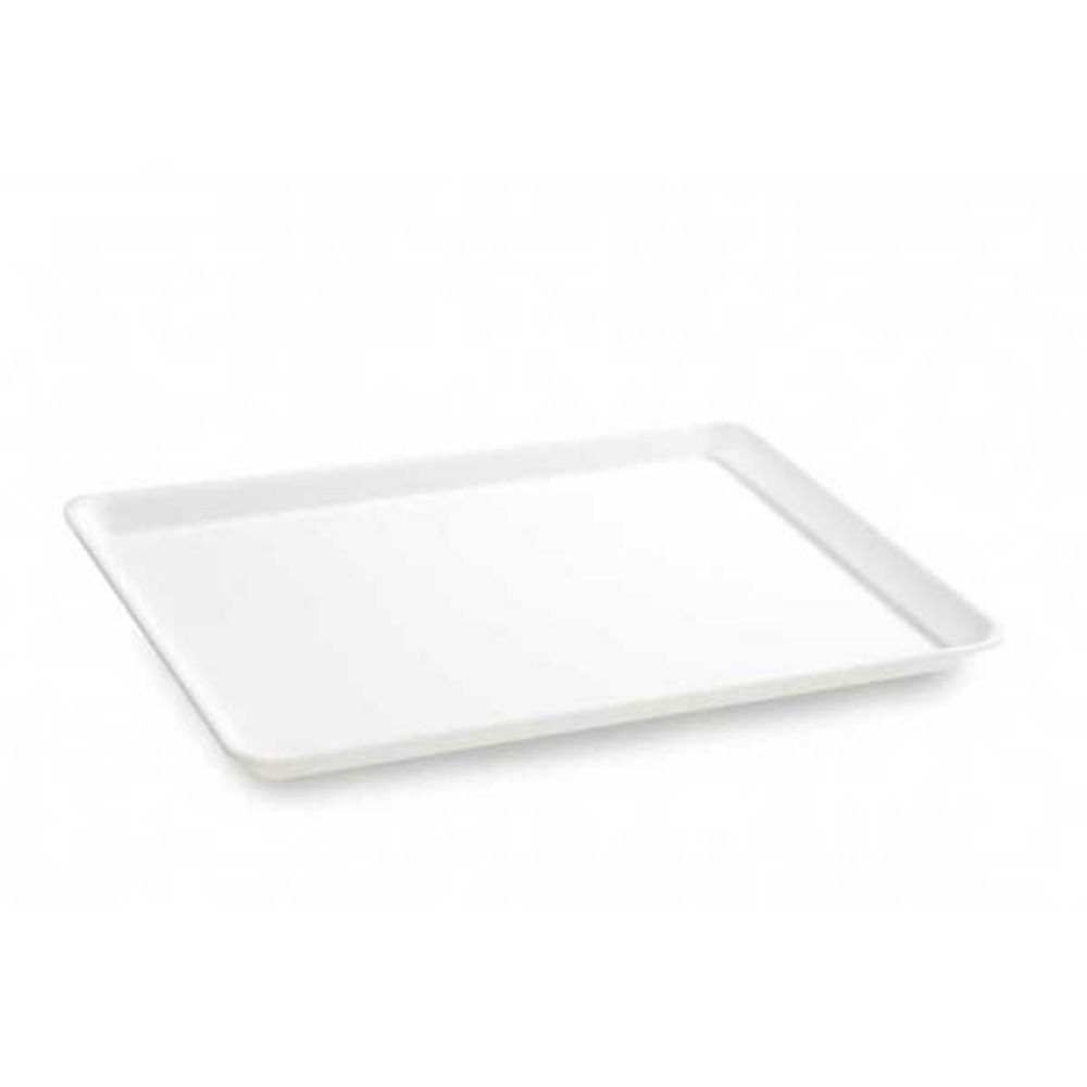 Plat en plexiglas rectangulaire avec coins arrondis blanc 365x275x17mm - matériel chr pro