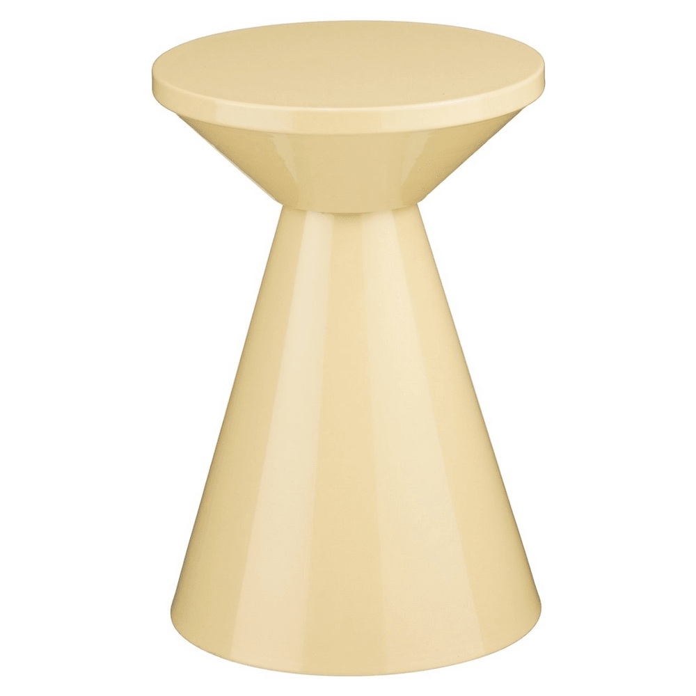 Mica decorations jim table d’appoint ronde h45 ø31 cm – table basse en métal – design industriel robuste – beige