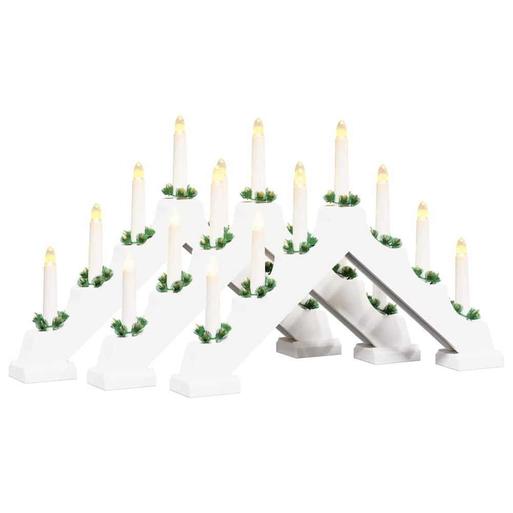 Pont de bougie de noël 3 pcs blanc 39.5 x 5 x 29 cm pin massif