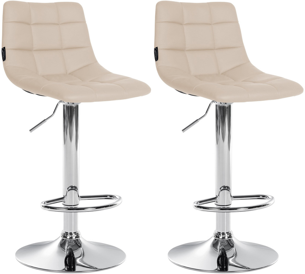 Lot de 2 tabourets de bar jerry simili cuir chromé