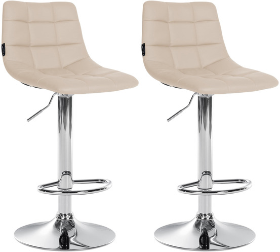 Lot de 2 tabourets de bar jerry simili cuir chromé